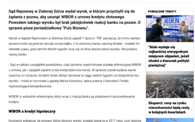 WIBOR usunięty z kredytu złotowego. Jest wyrok